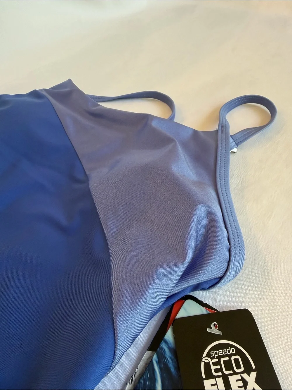 Speedo Purple and Periwinkle Colorblock One-Piece Swimsuit